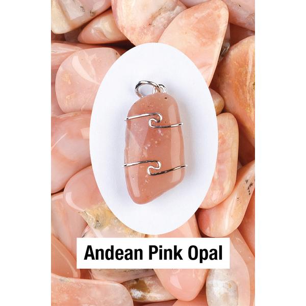 Andean Pink Opal Wire Wrap Pendant