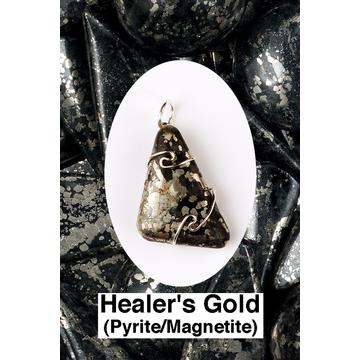 Healer's Gold Wire Wrap Pendant