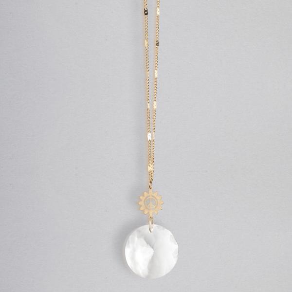 Round Suncatcher with Peace Flower on Chain