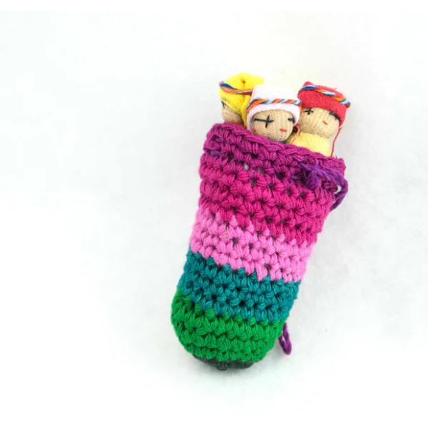 Worry Doll Crochet 4 in Pouch