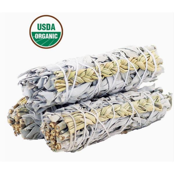 White Sage & Sweetgrass Smudge Stick