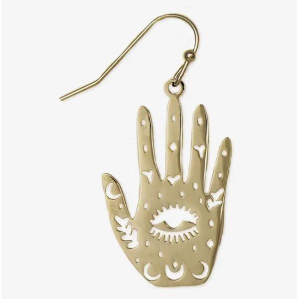 Palm of Fortune Gold Hand Earrings