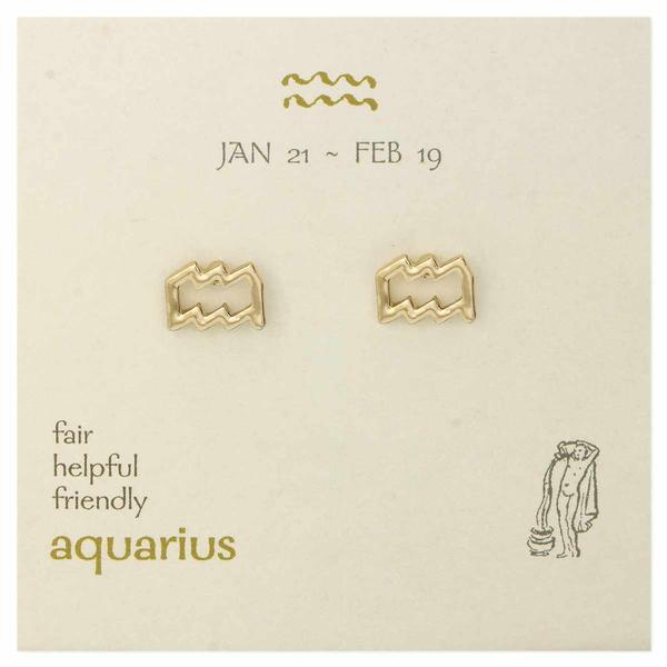 Zodiac Post Earrings - Aquarius