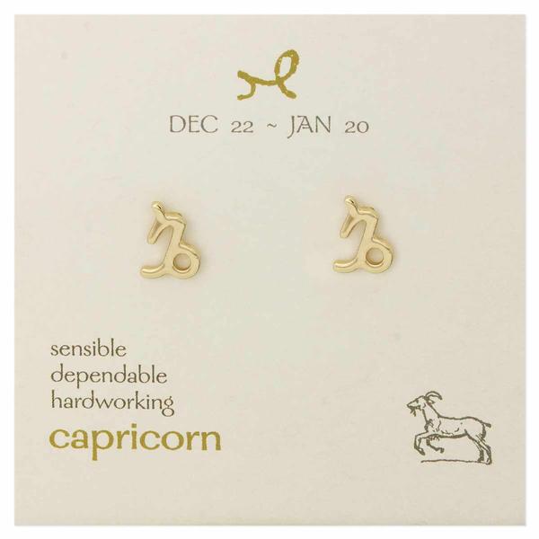 Zodiac Post Earrings - Capricorn