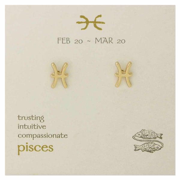 Zodiac Post Earrings - Pisces