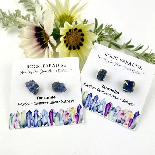 Gemstone Stud Earrings: Tanzanite