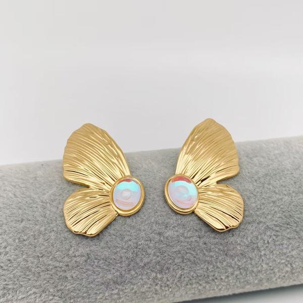 Golden Butterfly Wing Earrings