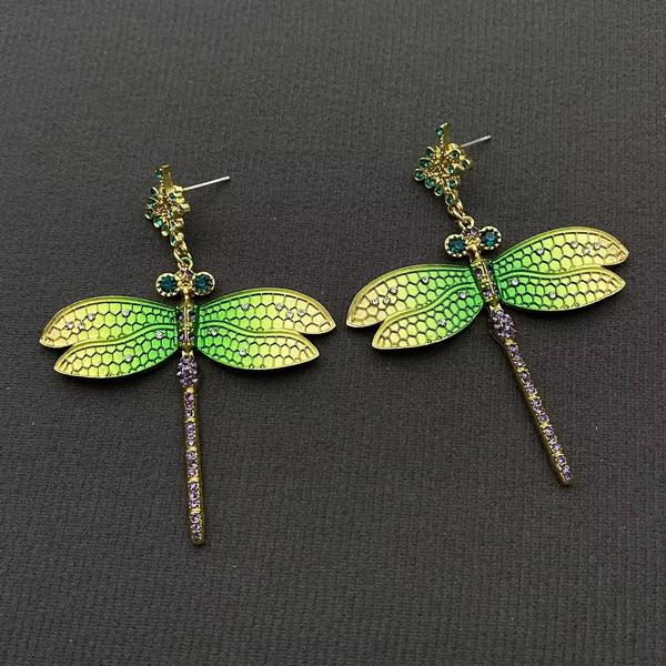 Rhinestone Dragonfly Earrings