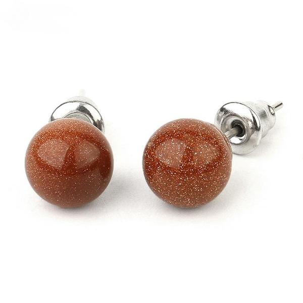 Goldstone Stud Earrings