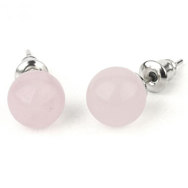 Rose Quartz Stud Earrings