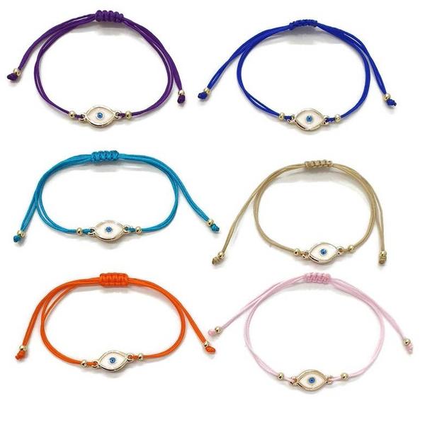 Evil Eye Enamel String Bracelets