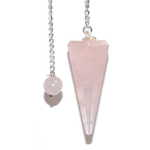 Rose Quartz 6-Sided Pendulum