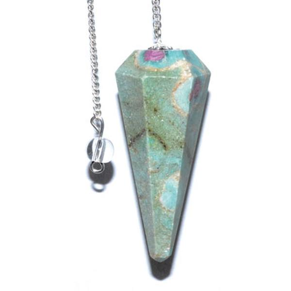 Ruby Zoisite 6-Sided Pendulum