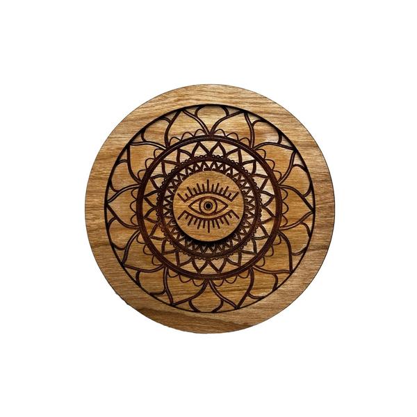 Cherry Wood Evil Eye Incense Burner
