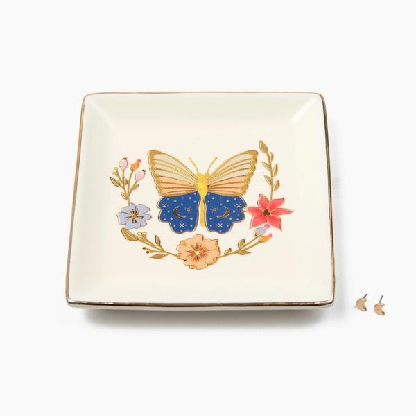 Butterfly Jewelry Dish with Stud Earrings