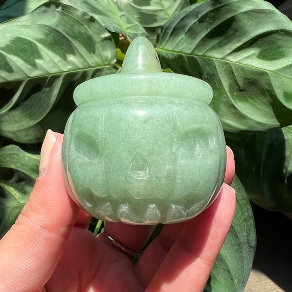 Green Aventurine Jack o' Lantern