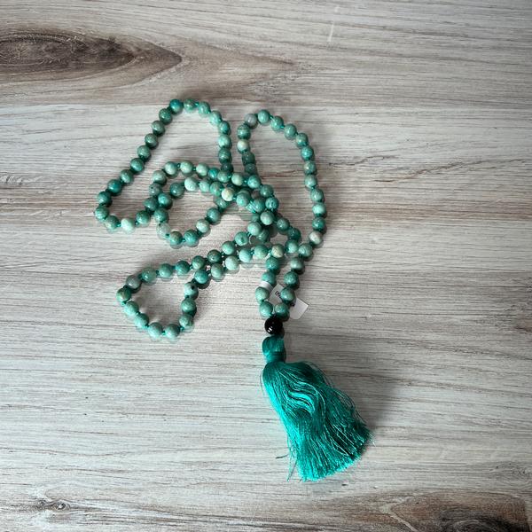 Amazonite Indian Mala with Silk Thread