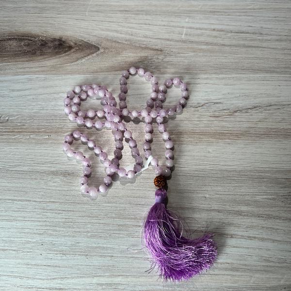 Kunzite Indian Mala with Silk Thread