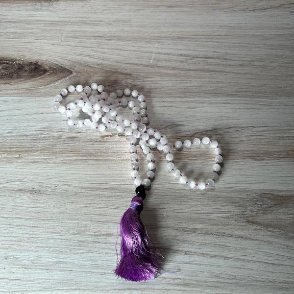 Selenite Indian Mala with Silk Thread