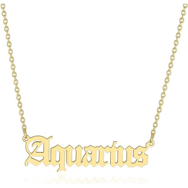 Aquarius Gold Zodiac Necklace