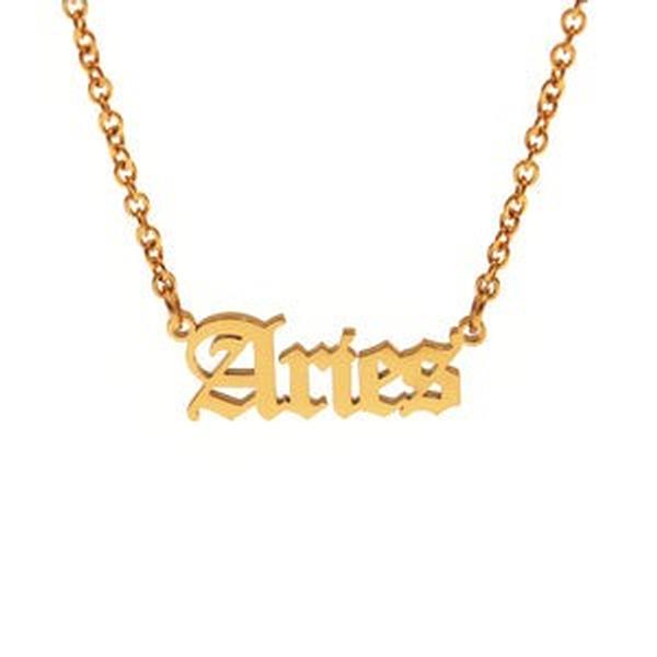 Aries Gold Zodiac Necklace
