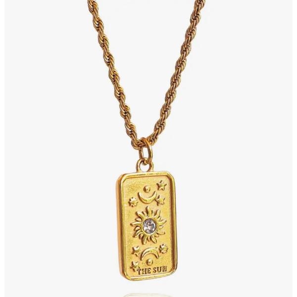 Sun Tarot Card Necklace