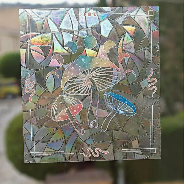 Mushroom Suncatcher Sticker