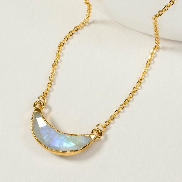 Crescent Moon Moonstone Necklace