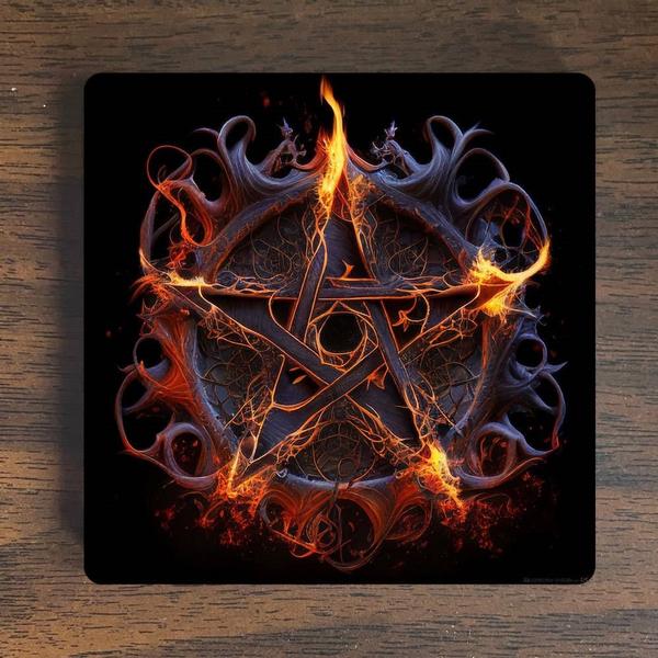 Flaming Pentagram Magnet