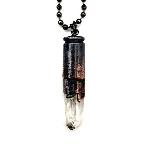 Quartz Point in Bullet Casing Necklace