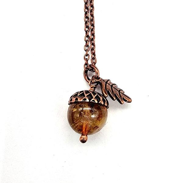 Citrine Acorn Necklace