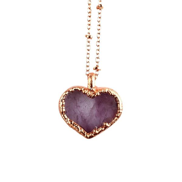 Petite Amethyst Heart Necklace