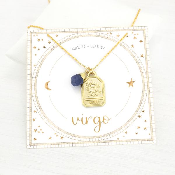 Zodiac Necklace: Virgo with Sapphire