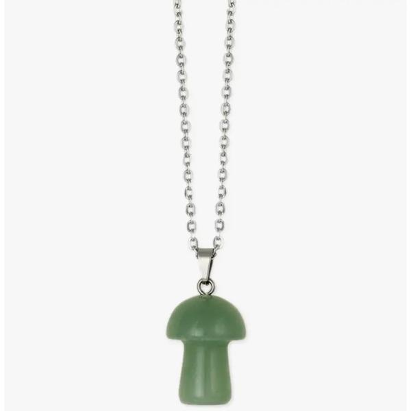 Green Aventurine Mushroom Necklace