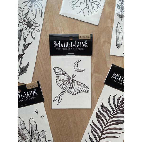 Luna Moth Temporary Tattoo Set