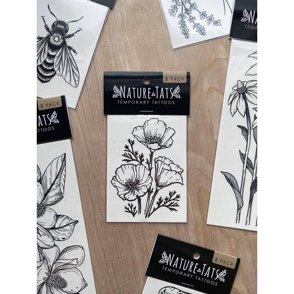 Golden Poppy Temporary Tattoo Set