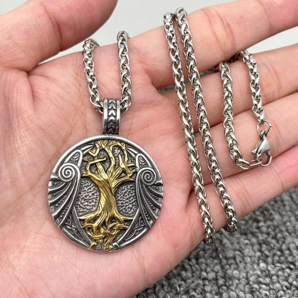 Viking Tree of Life Stainless Steel Necklace