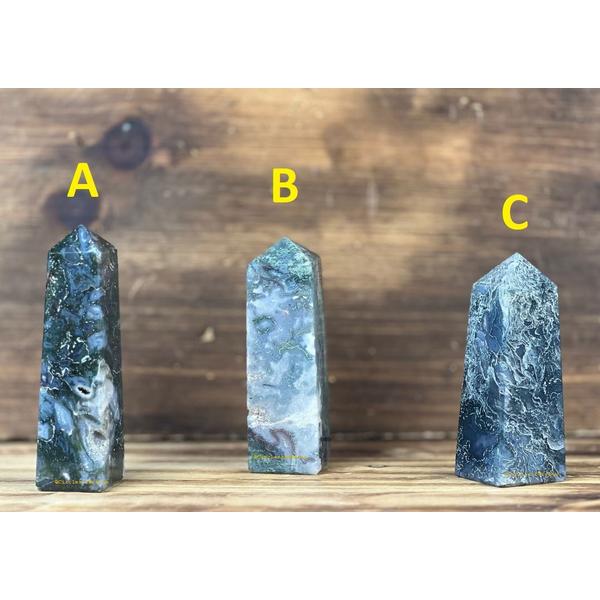 Moss Agate Obelisk
