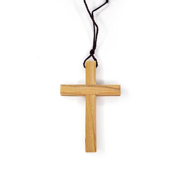 Olive Wood Simple Cross Necklace