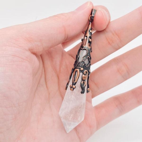 12 Sided Rose Quartz Pendant