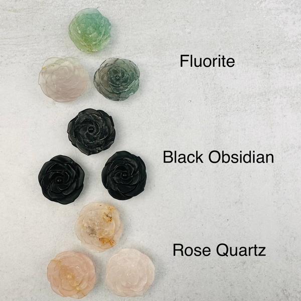 Rose Quartz Rose Carving