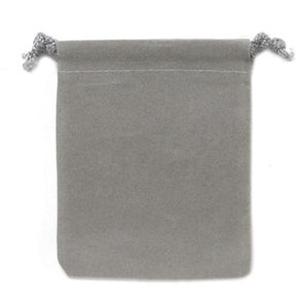 Gray 2 x 2 1/2 Velveteen Bag