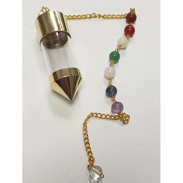 Glass Bottle Chamber Pendulum - Gold