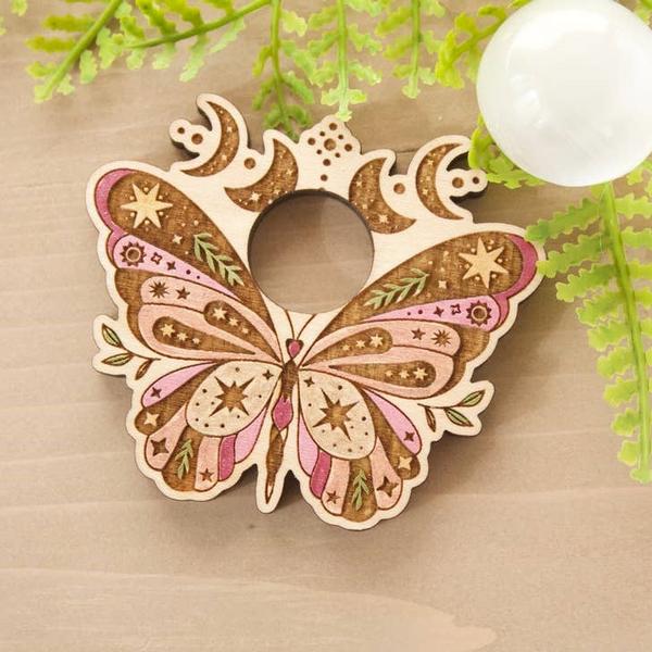Wooden Butterfly Sphere Holder