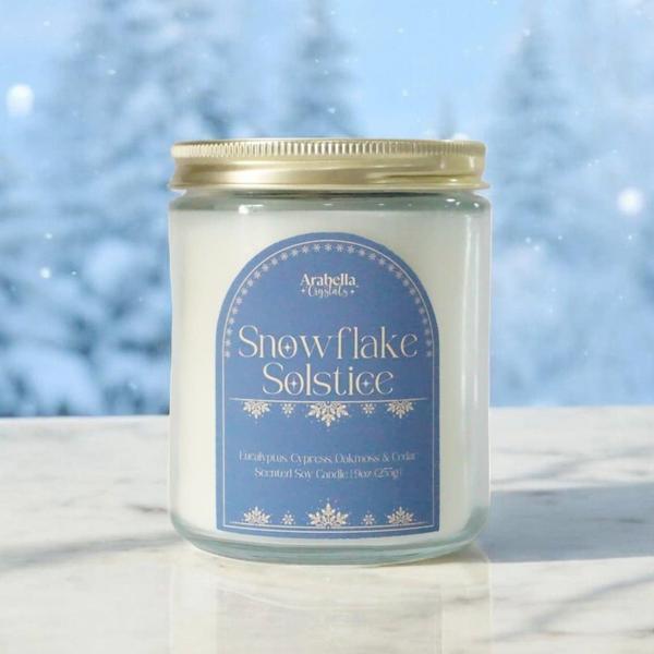 Snowflake Solstice Holiday Candle