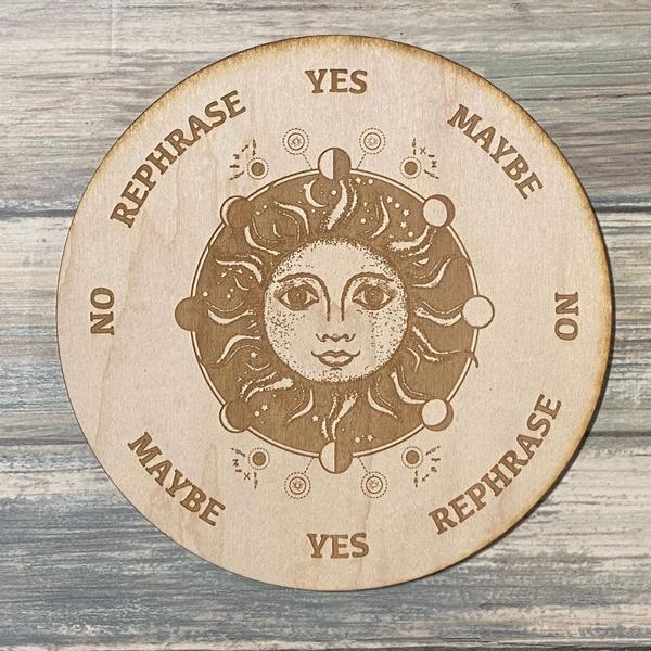 Sun Moon Phase Pendulum Board, Unfinished
