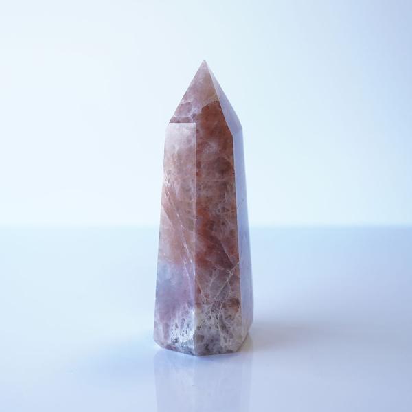 Pink Amphibole Quartz Tower