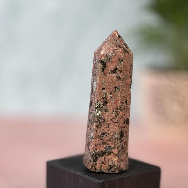 Rhodonite with Smoky Quartz Tower