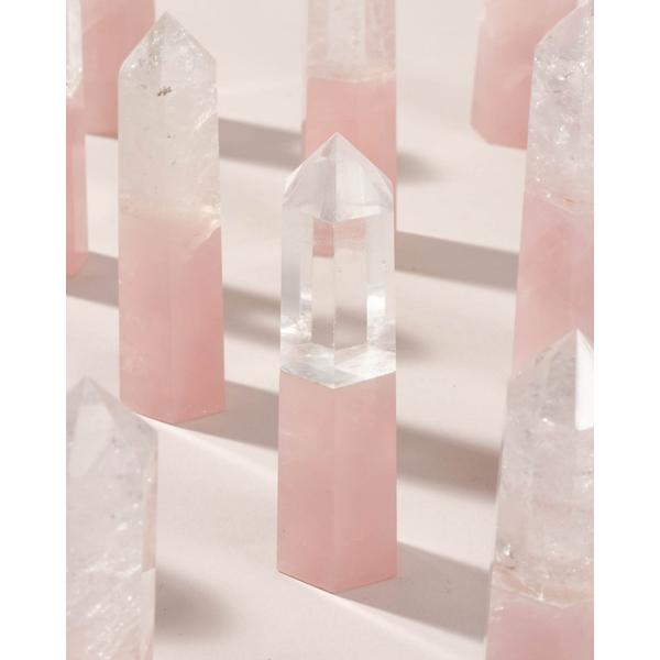 Rose Quartz & Clear Quartz Tower