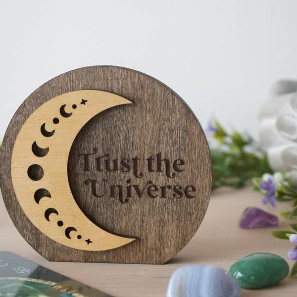Brown Trust The Universe Tarot Card Holder